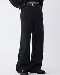Minimal Rivet Panel Wide Leg Pants