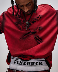 Spray Paint Distressed Layered Streetwear T-Shirt