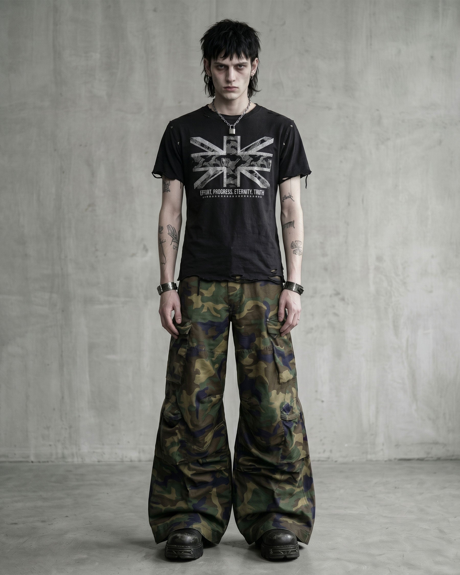 KIIKIO-New Y2K Camo Multi-Pocket Wide Leg Cargo Pants