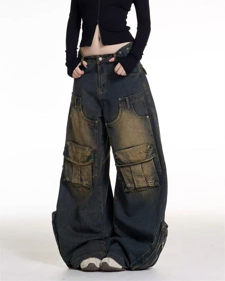 Distressed Wasteland Wide-Leg Bowie Jeans