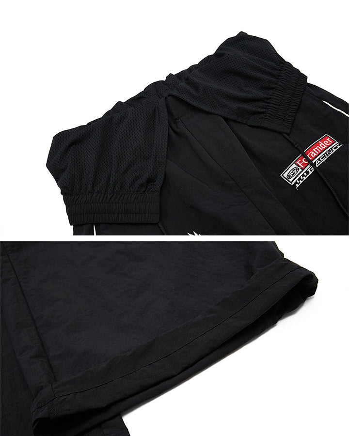 Sporty Deconstructed Elastic-Waist Casual Pants
