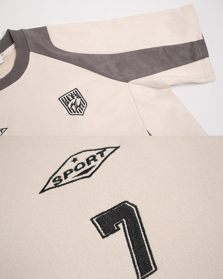 American Streetwear Color-Block Short Sleeve Tee