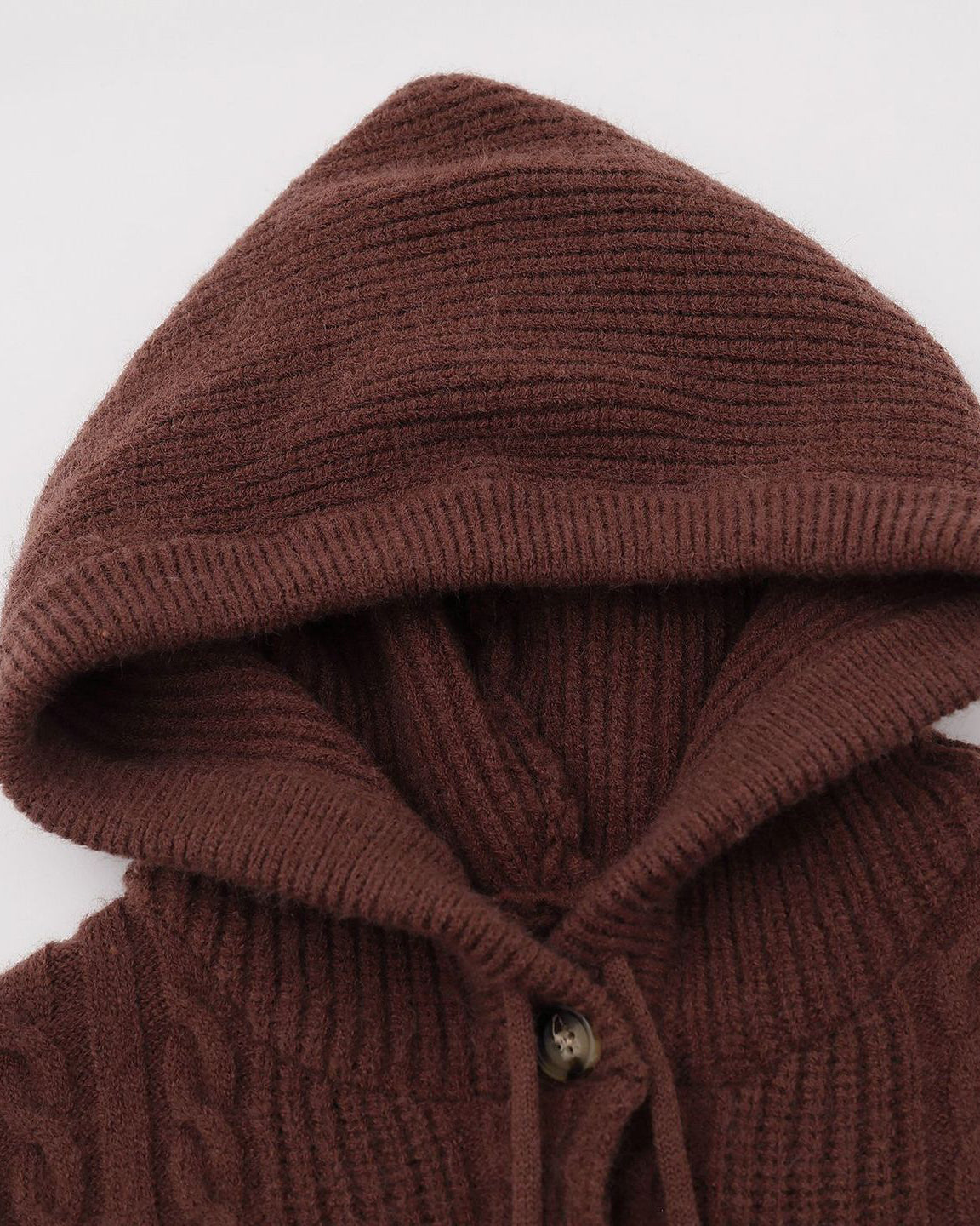 Unisex Drawstring Hooded Casual Knit Sweater