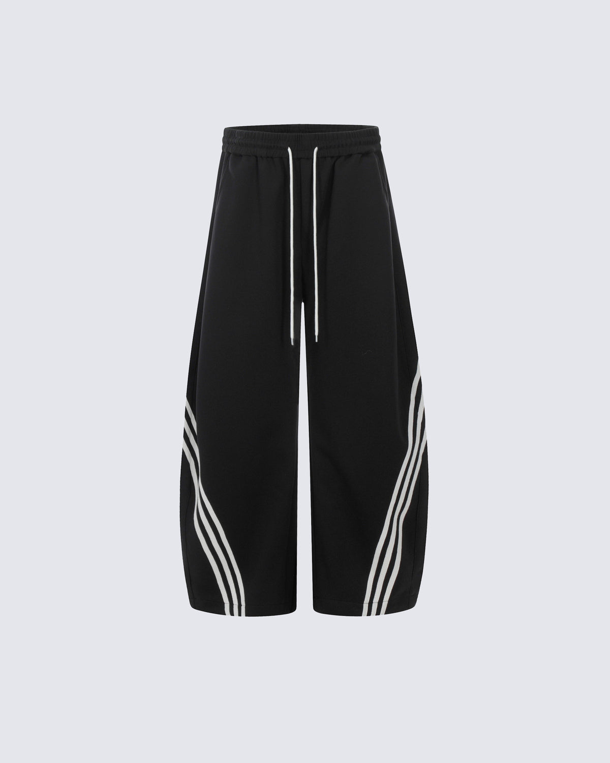 Wide-Leg Athletic Track Pants with Striped Design