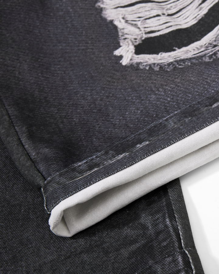 American Vintage Distressed Wide-Leg Denim Pants