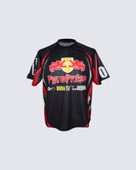 Graphic Mesh Sports Jersey Tee New