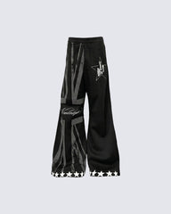 Light Asian Street Vintage Star Wide Leg Pants