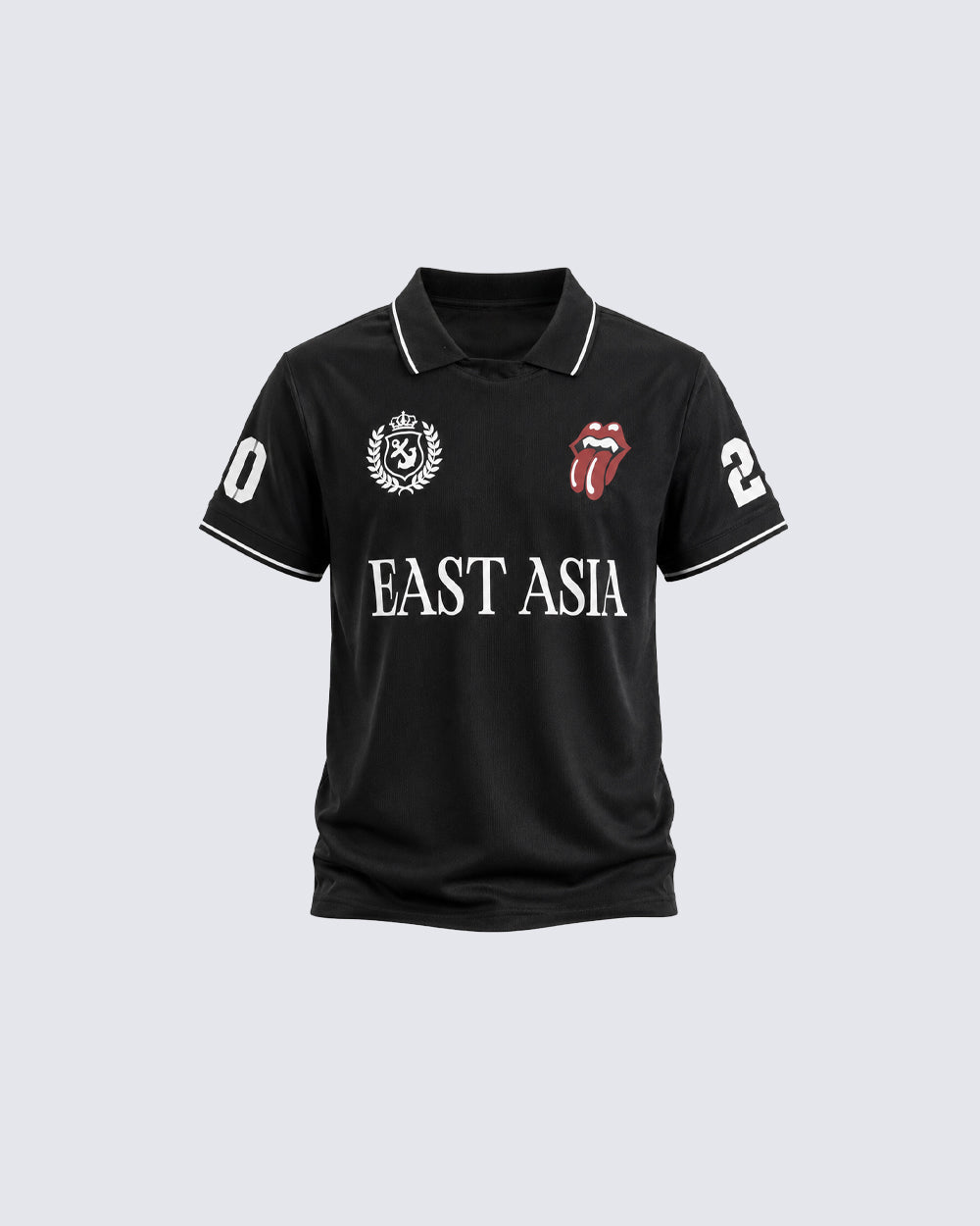 Street-Style Casual Letter Print Short-Sleeved Polo Shirt