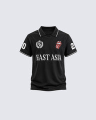 Street-Style Casual Letter Print Short-Sleeved Polo Shirt