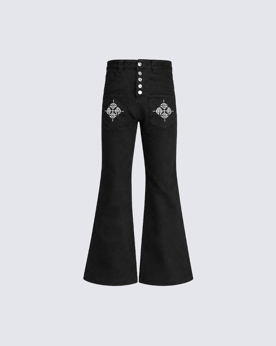 Y2K New American Star Graphic Flare Pants