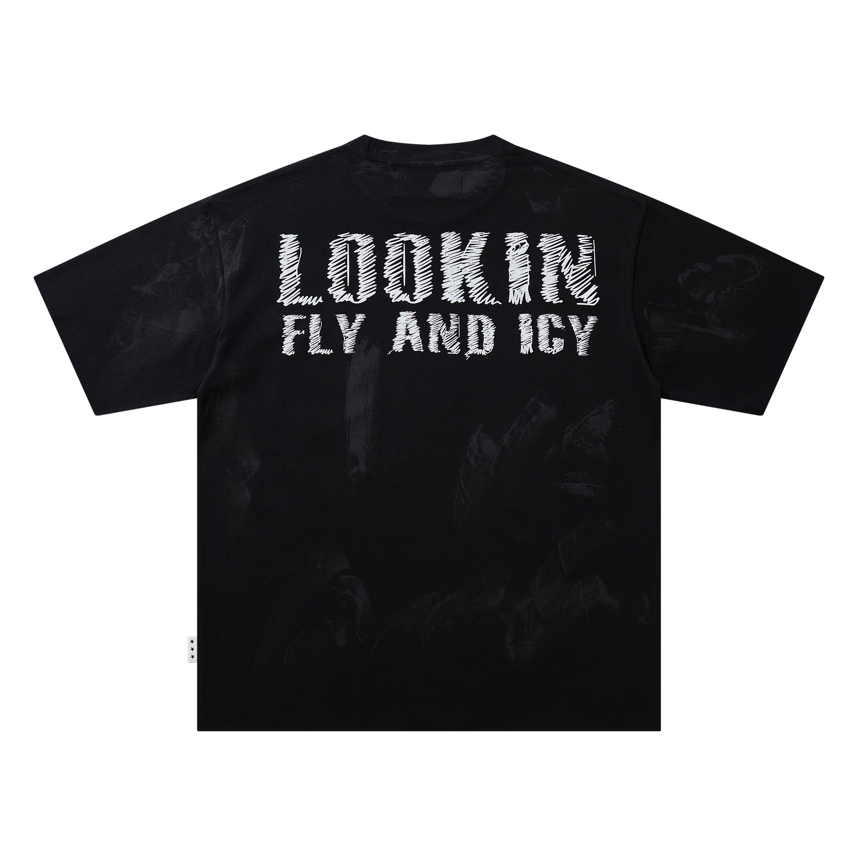 BKYS Roller Skate Kid Rhinestone Black Oversized Graphic T-Shirt