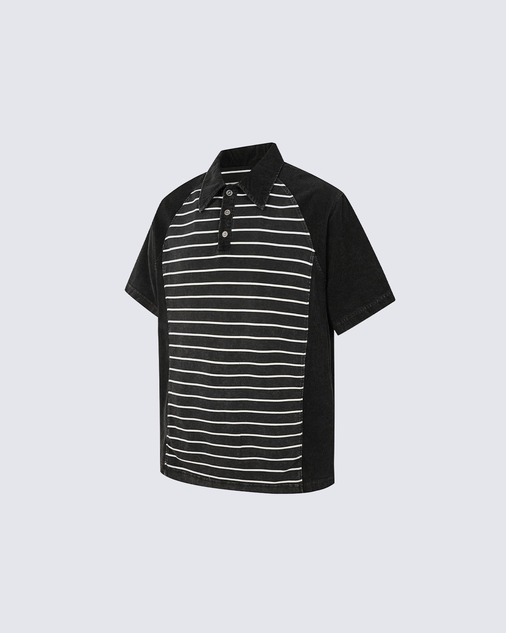 High-Street Striped Panel Polo Shirt