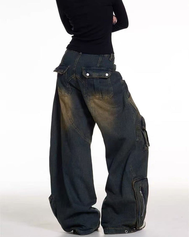 Distressed Wasteland Wide-Leg Bowie Jeans