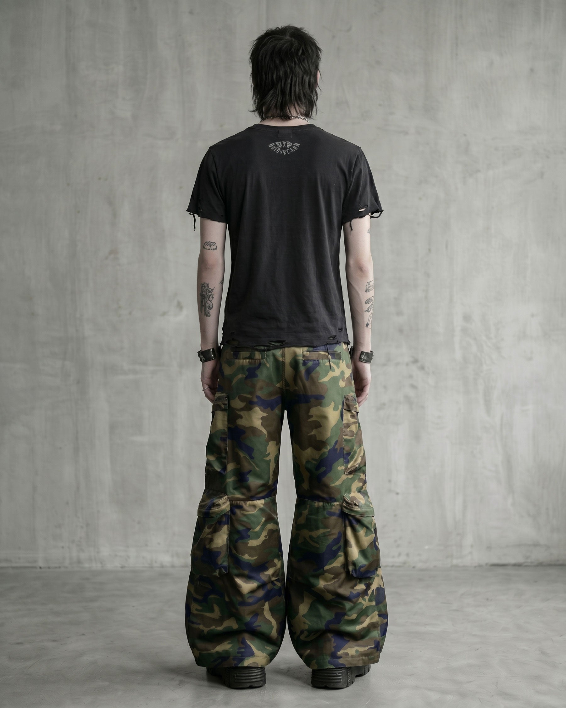 KIIKIO-New Y2K Camo Multi-Pocket Wide Leg Cargo Pants