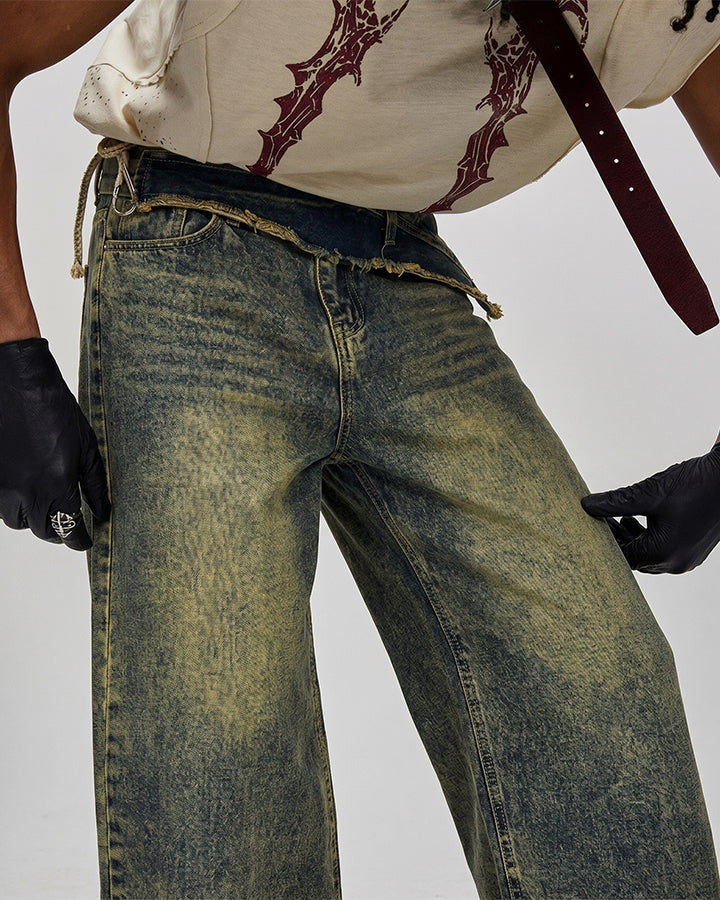 Vintage Deconstructed Patchwork Denim Pants