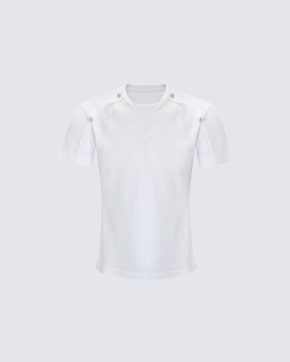 New Black Rivet Shoulder Spliced Slim Fit T-Shirt