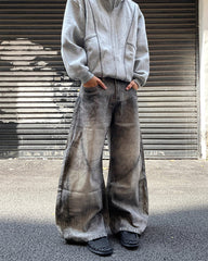 Vintage Washed Wide-Leg Jeans