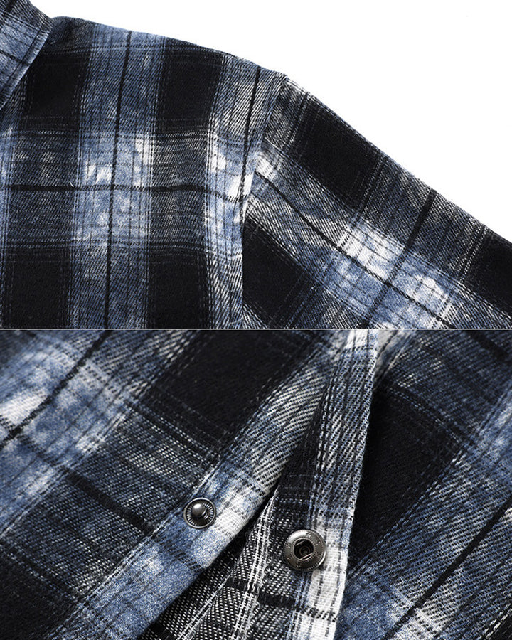 American Vintage Tie-Dye Plaid Shirt T