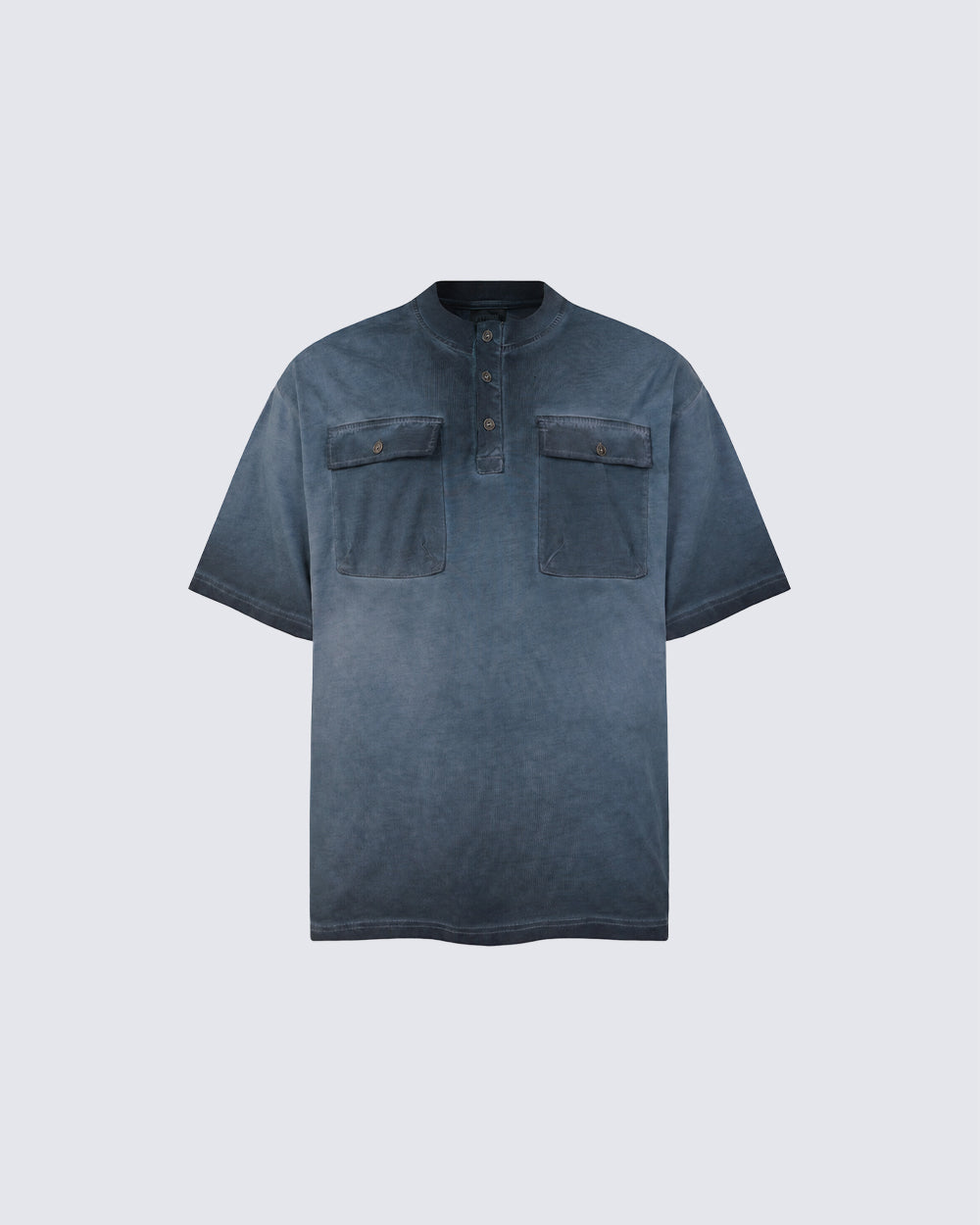 Utility Vintage Washed Double Pocket Henley Tee