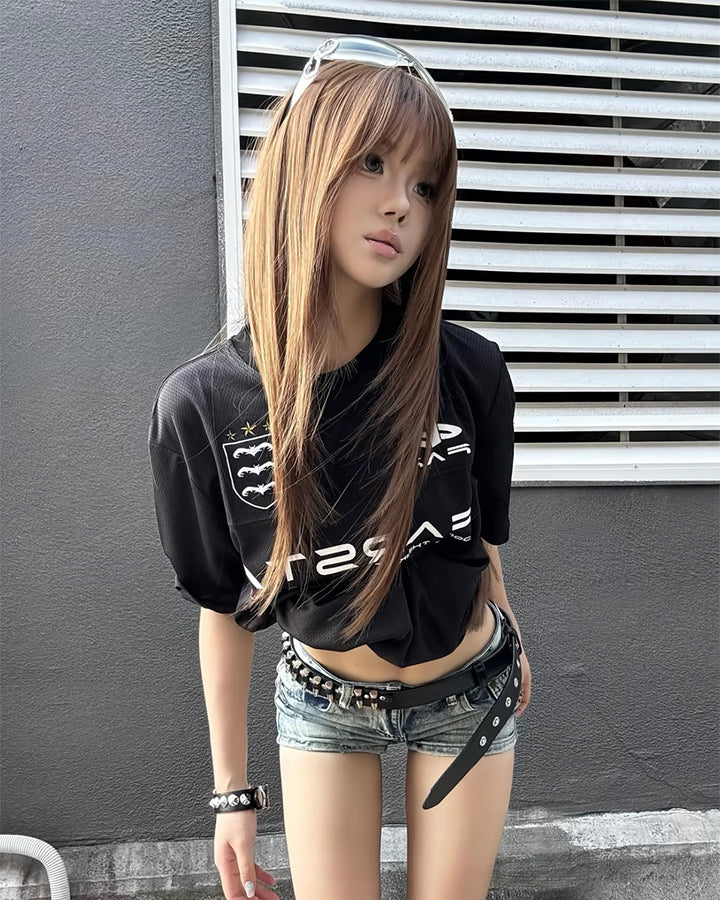 American Mesh Embroidered Sports Jersey Tee