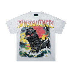 Rare Peace Consequences End Of An Era Monster Graphic Streetwear Short Sleeve Tee