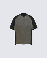 American Deconstructed Colorblock Casual Tee New