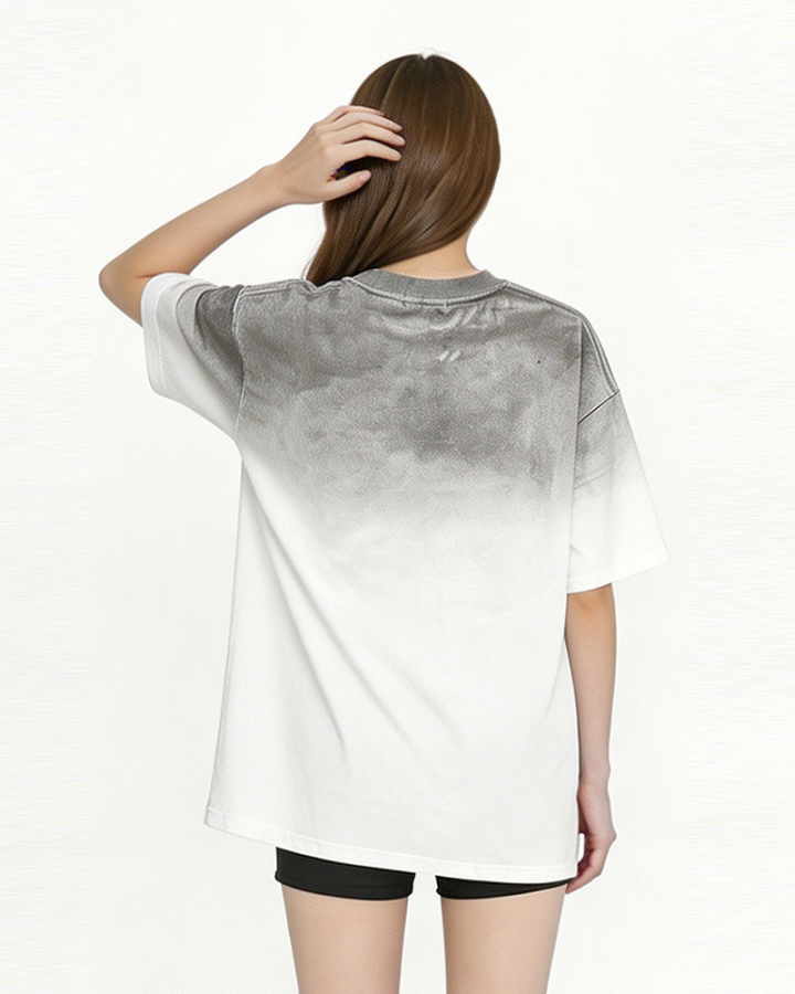 Gradient Gothic Cross Graphic Oversized T-shirt