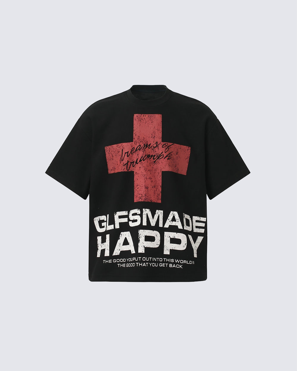 New Gothic Cross Graphic  Black Streetwear T-Shirt