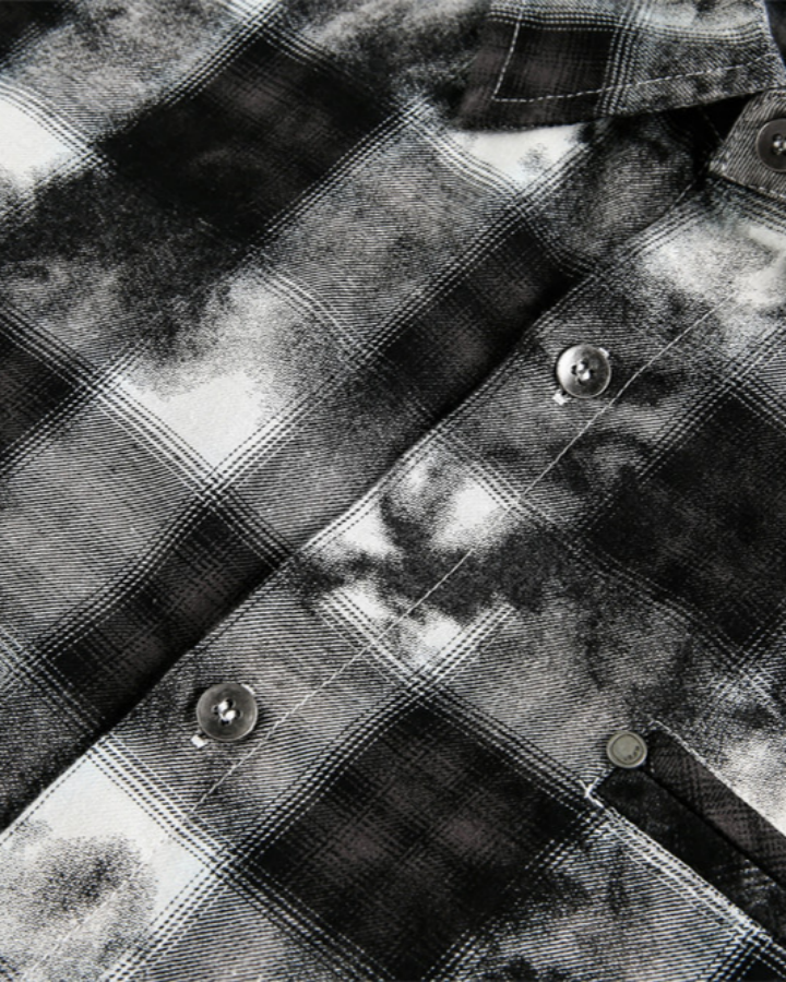 Vintage Distressed Plaid Shirt With Frayed Edges