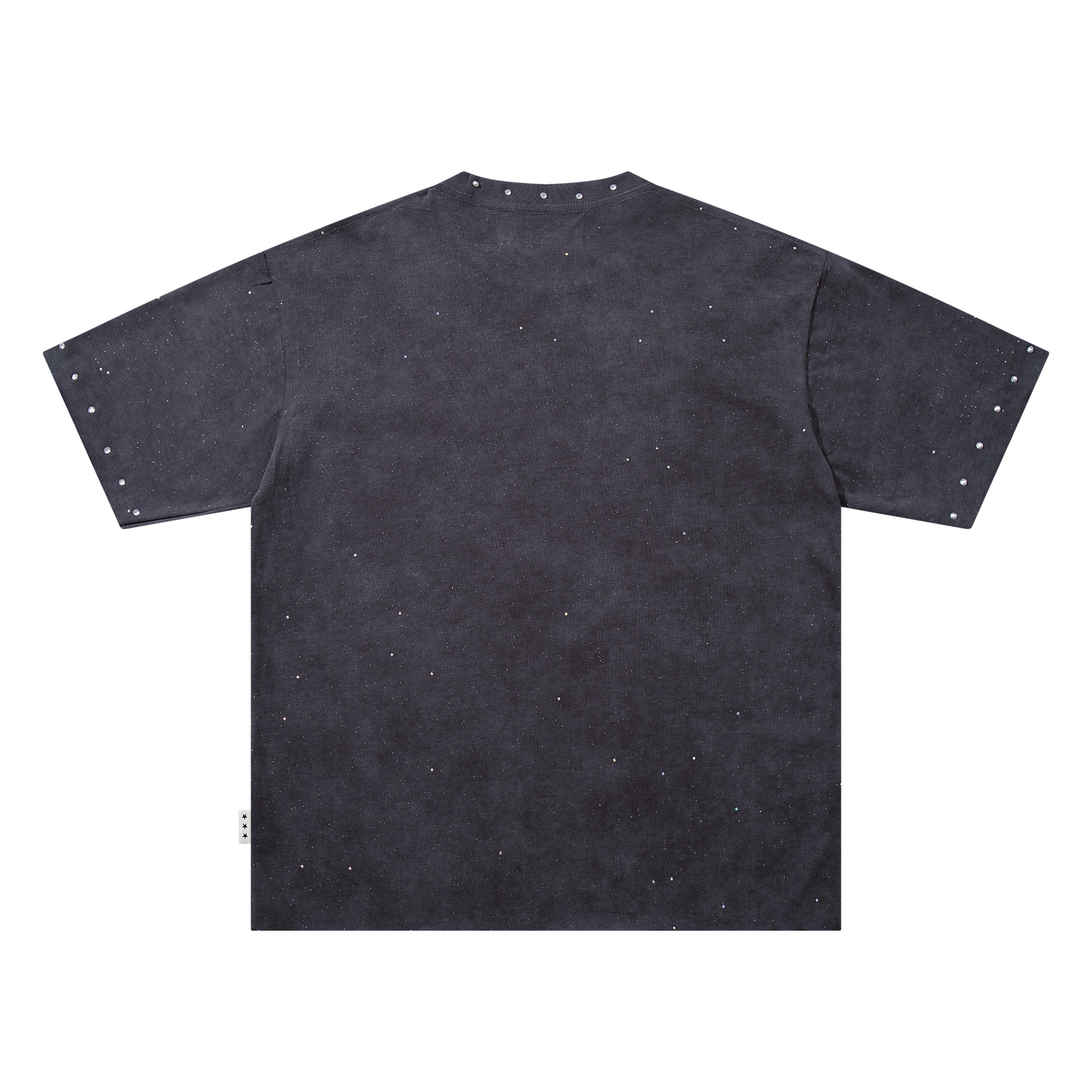 SAINT RECKLESS Globe Clown Rhinestone Dark Grey Oversized T-Shirt