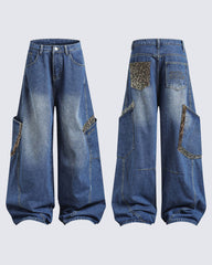 Oversized Denim Cargo Pants