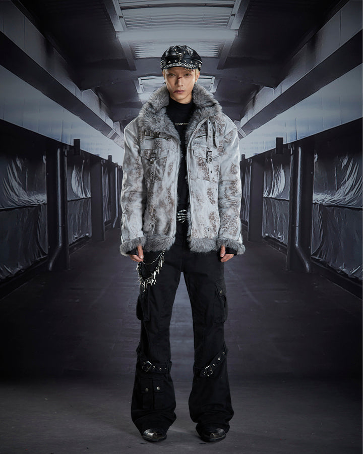 Multi-Pocket Buckle Cargo Flare Pants