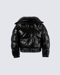 Puffer Jacket with Fur Trim