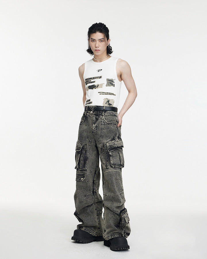 Vintage Multi Pocket Cargo Jeans