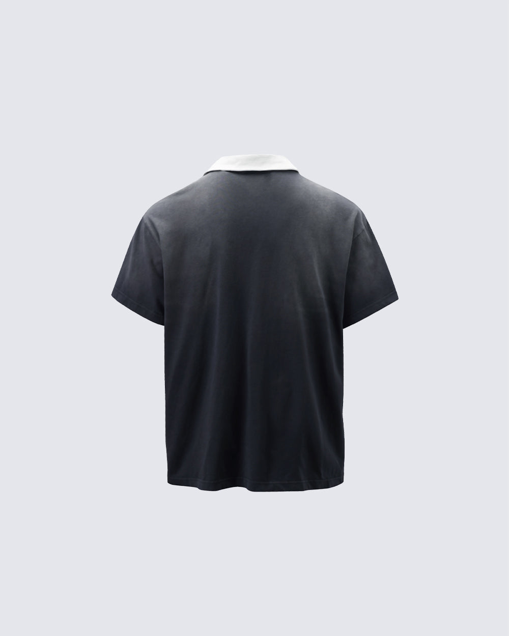 Contrast Collar Sun Faded Washed Polo Tee