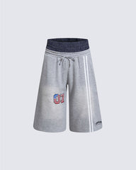 American Retro Sporty Layered Shorts New