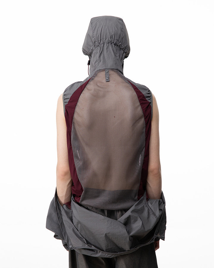 Detachable Vest Mesh Breathable Hooded Sun Protection Jacket
