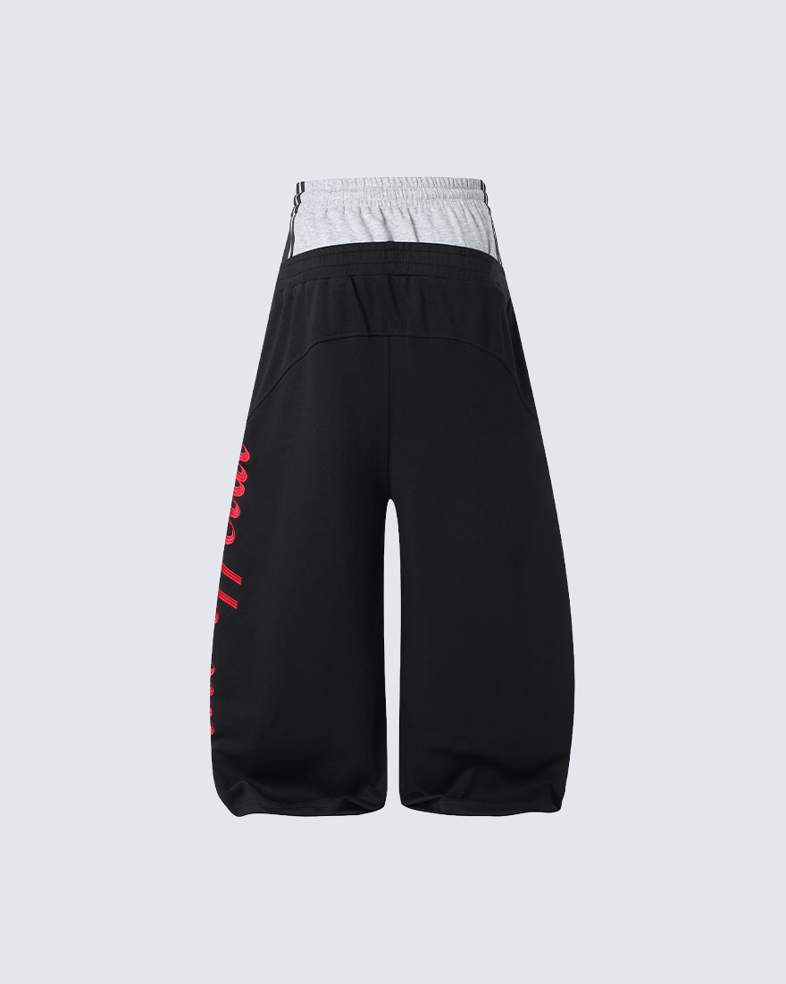 American Collegiate Graphic Wide Leg Sweat Shorts