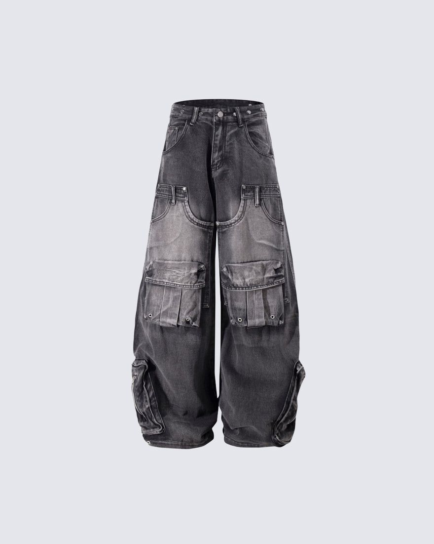 Distressed Wasteland Wide-Leg Bowie Jeans