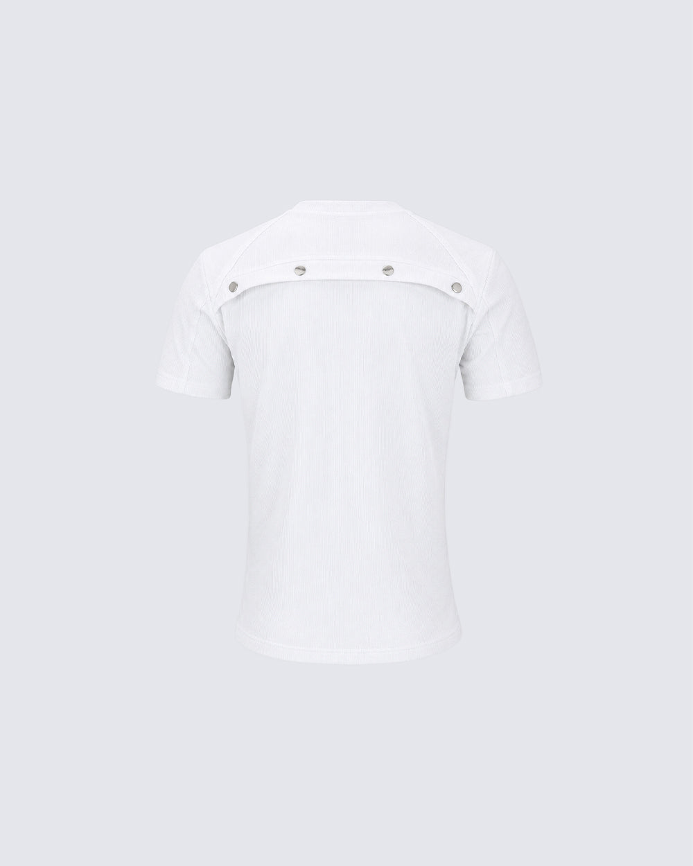New Black Rivet Shoulder Spliced Slim Fit T-Shirt