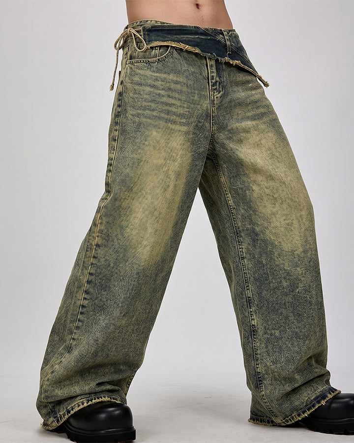 Vintage Deconstructed Patchwork Denim Pants
