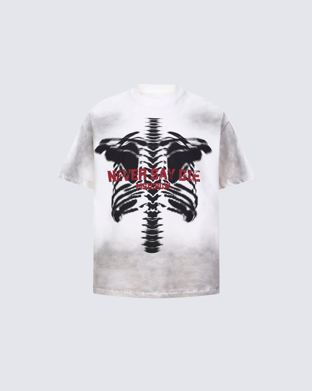 American Retro Bone Print Short-Sleeved T-Shirt
