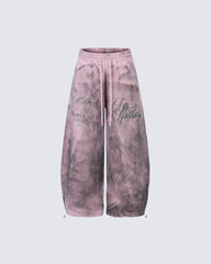Vintage Washed Tie-Dye Wide-Leg Sweatpants