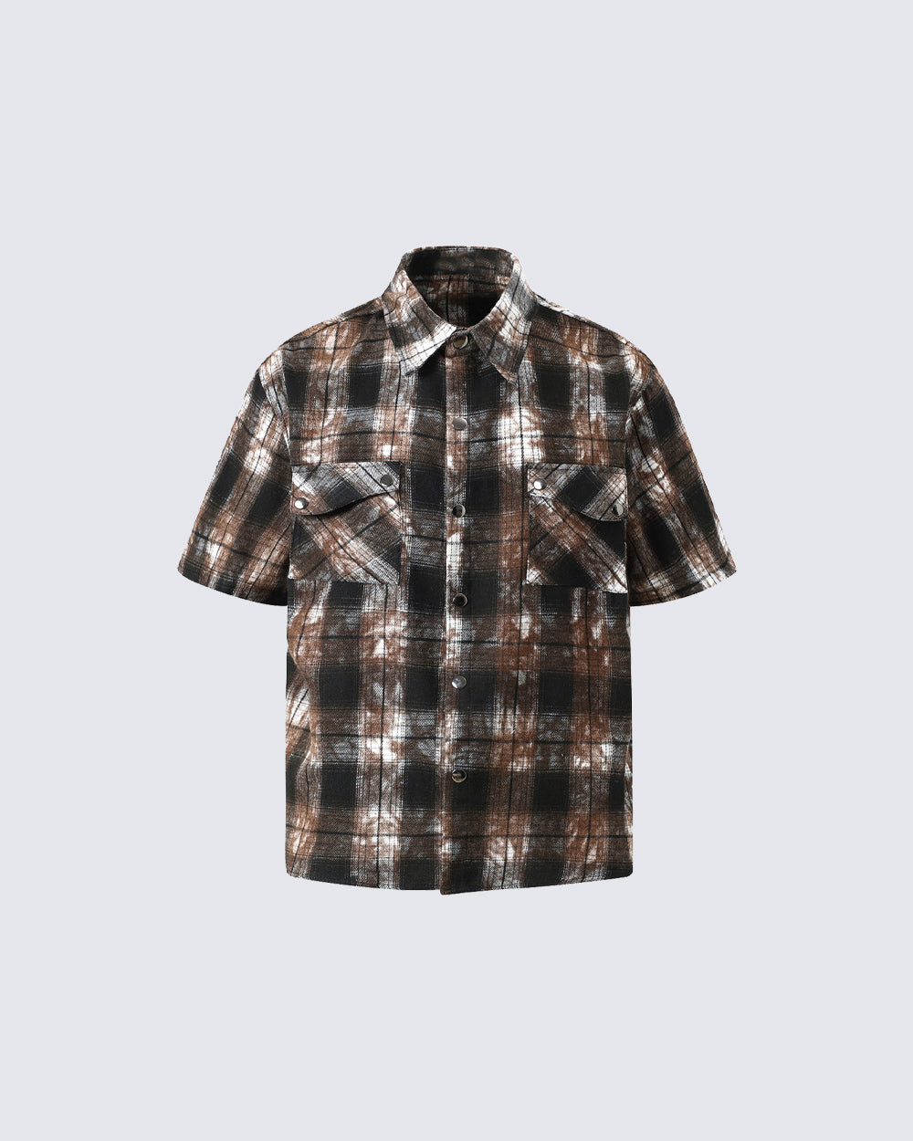 American Vintage Tie-Dye Plaid Shirt T