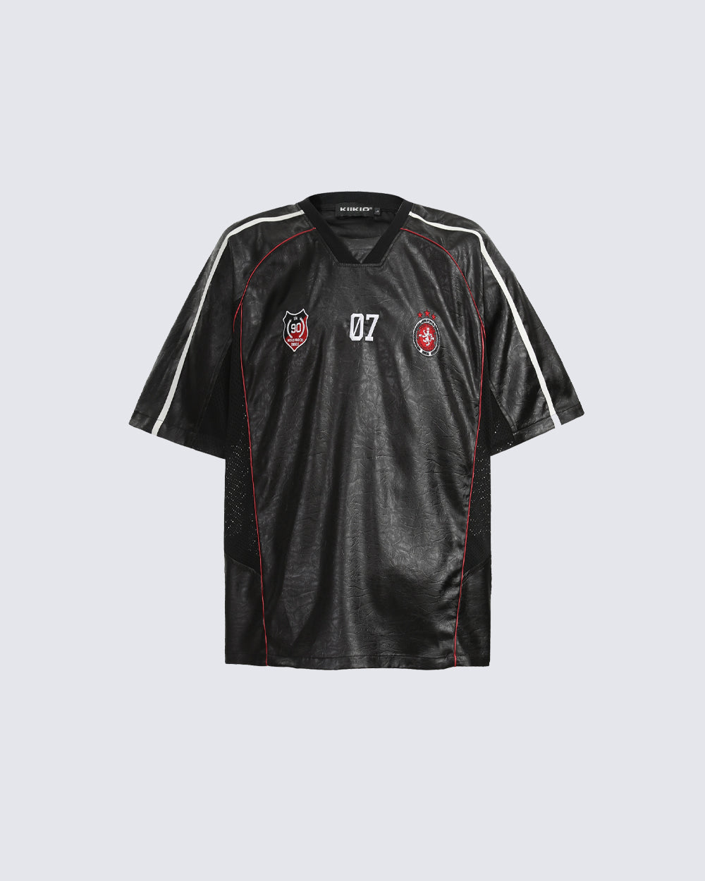 Vintage Faux Leather Soccer Jersey T-shirt
