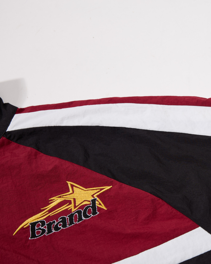 American Retro Embroidered Color-Blocked Deconstructed Flight Jacket