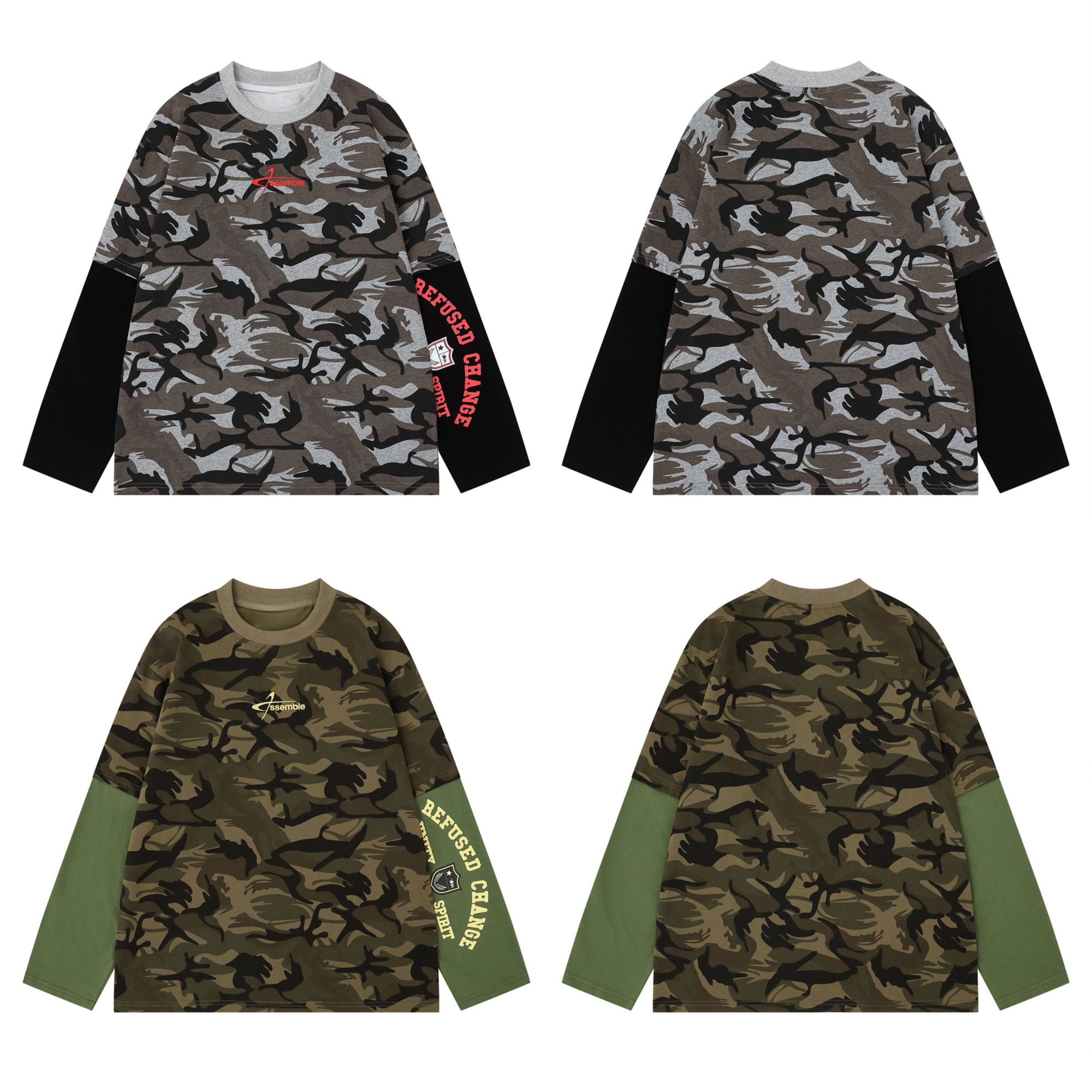 Omirad Layered Camo Long Sleeve Tee