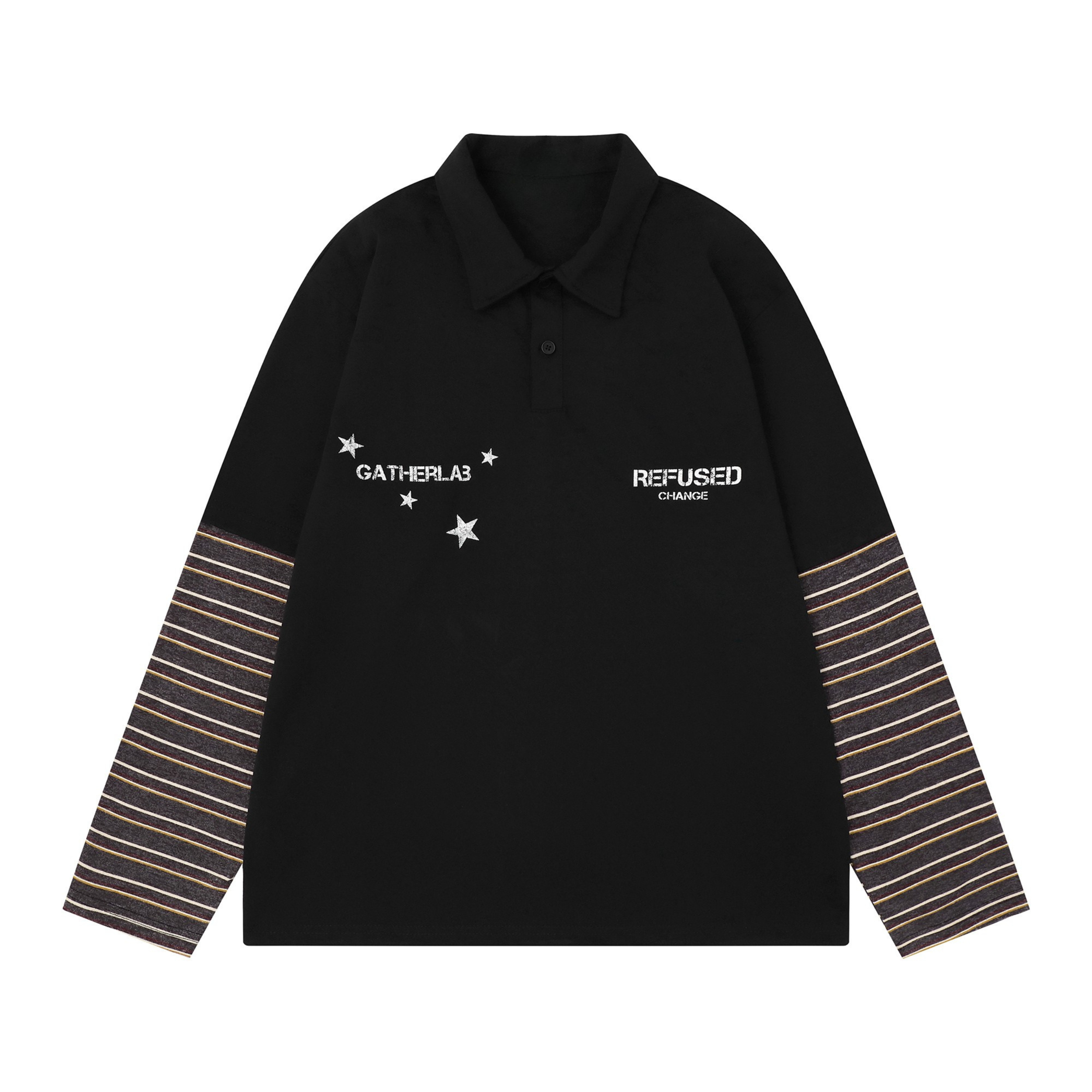 Omirad Layered Graphic Long Sleeve Polo