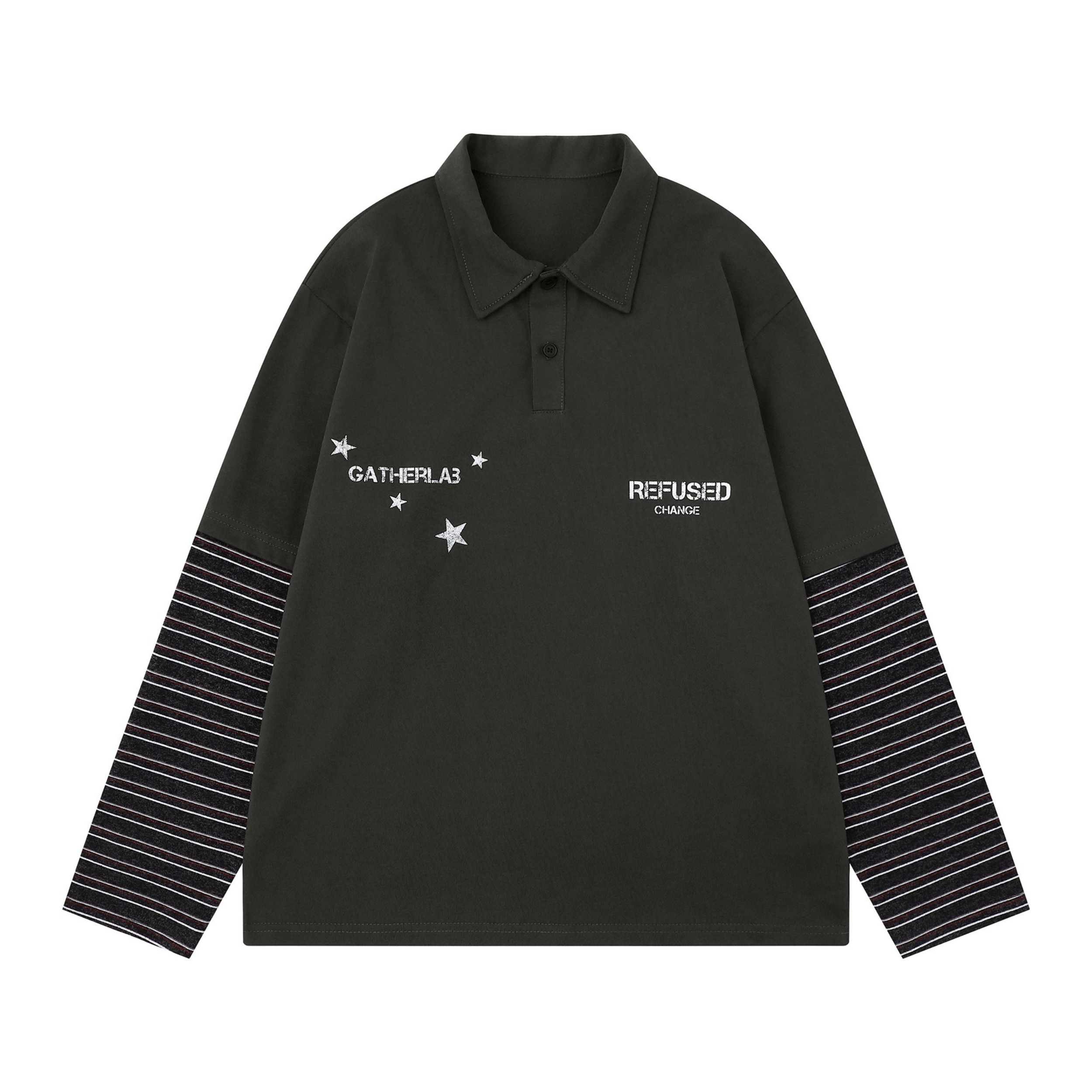 Omirad Layered Graphic Long Sleeve Polo
