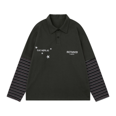 Omirad Layered Graphic Long Sleeve Polo
